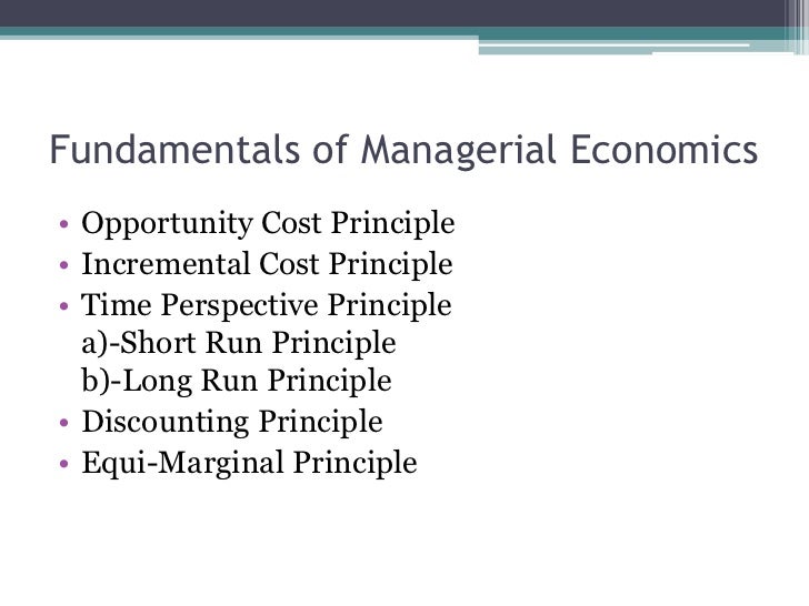 Fundamentals of managerial economics
